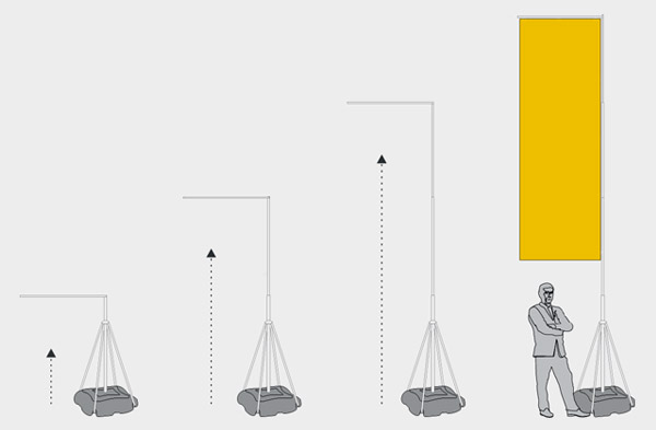 Detail Mobiler Fahnenmast